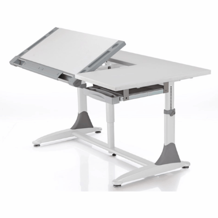 Детская парта Comf-pro King-desk bd368 трансформер белый мат./вставки серые Белый