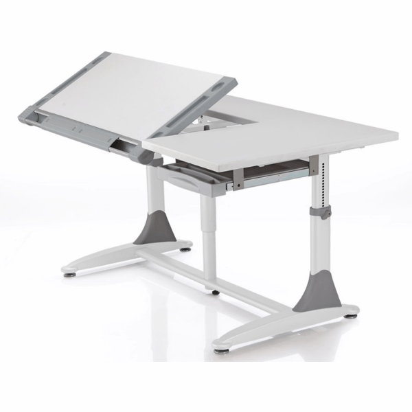 Детская парта Comf-pro King-desk bd368 трансформер белый мат./вставки серые Белый Детская парта Comf-pro King-desk bd368 трансформер белый мат./вставки серые Белый