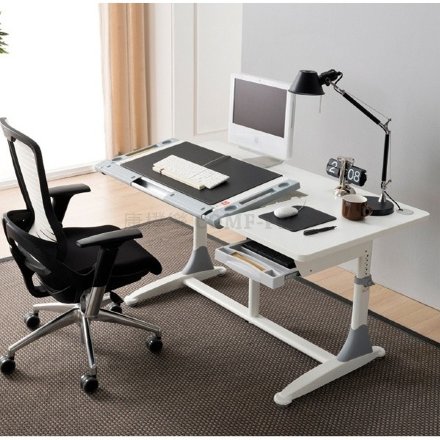 Детская парта Comf-pro King-desk bd368 трансформер белый мат./вставки серые Белый