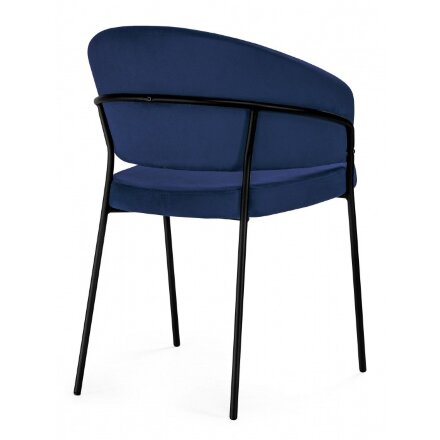 Стул на металлокаркасе Лео синий Brendy Classic Blue 08 / черный 