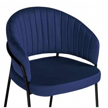 Стул на металлокаркасе Лео синий Brendy Classic Blue 08 / черный 
